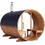 Udendørs sauna klar til brug